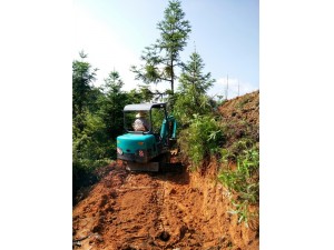 動(dòng)力十足！DL15微型挖掘機(jī)修路